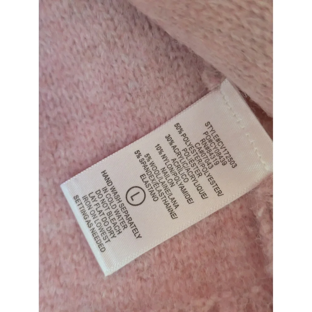 Cyrus Misty Pink Cable Knit Crew Neck Sweater Womens Large CV172503 NWT - Picture 8 of 10
